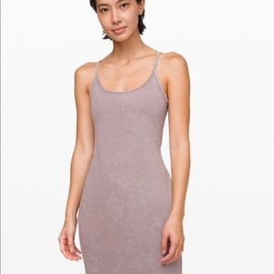 Lululemon Inner Glow soft bodycon midi dress shelf bra size 8